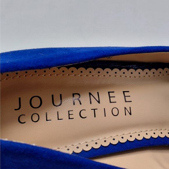 Journee Collection Womens Pumps Size 6 Blue Pointed Toe Heels Formal Wedding - Picture 8 of 9